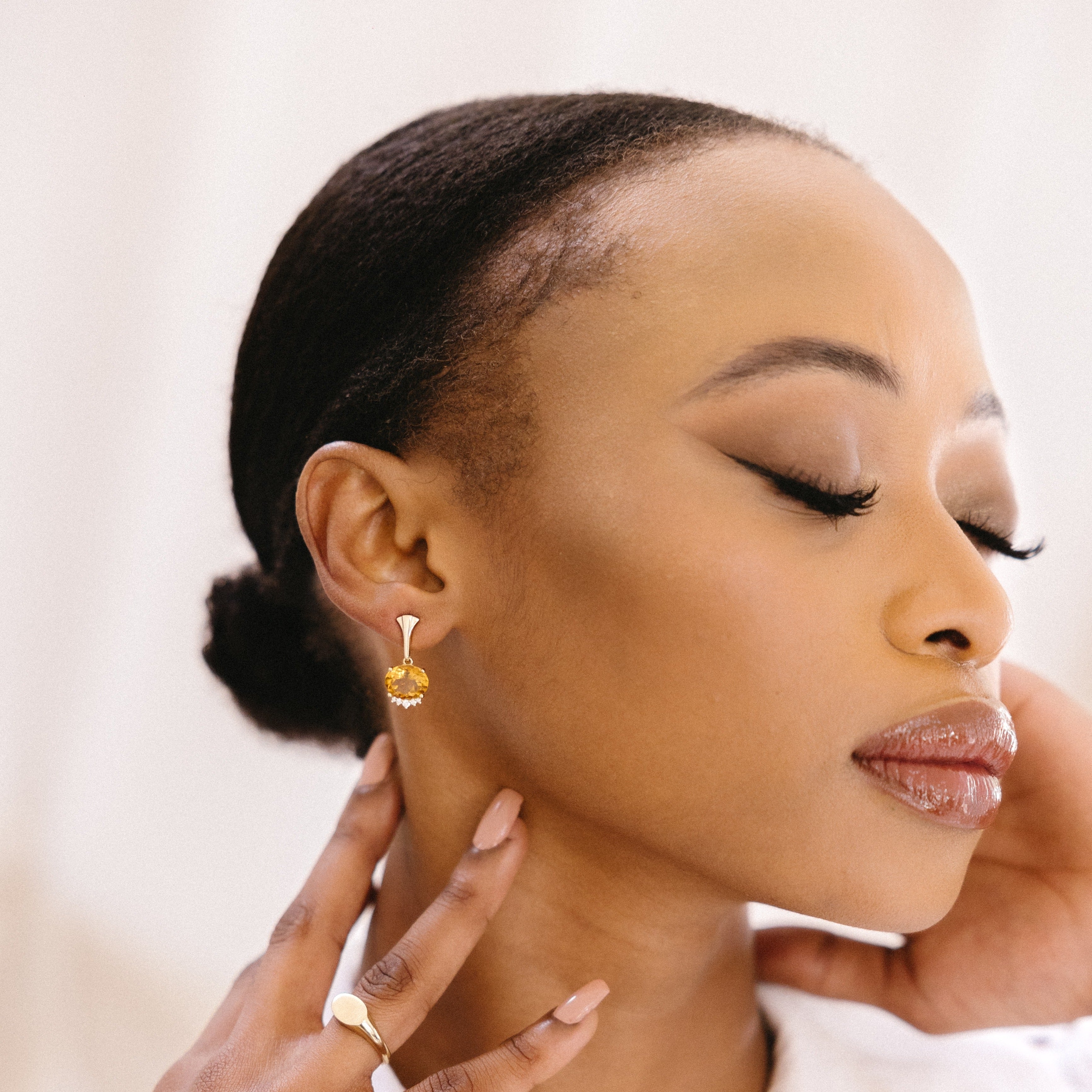 Citrine Arc Drop Earrings by Ali Schmidt Jewellery